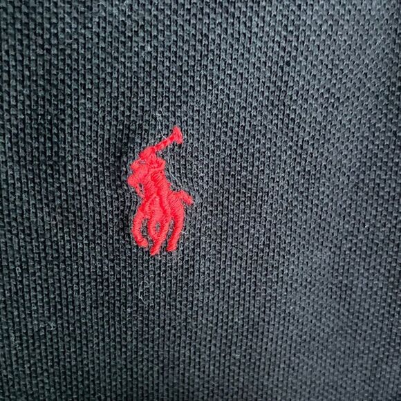Ralph Lauren Kids Polo Shirt in Black with Red Logo size 7 #744 - Picture 2 of 6